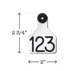 white Small Livestock Tag
