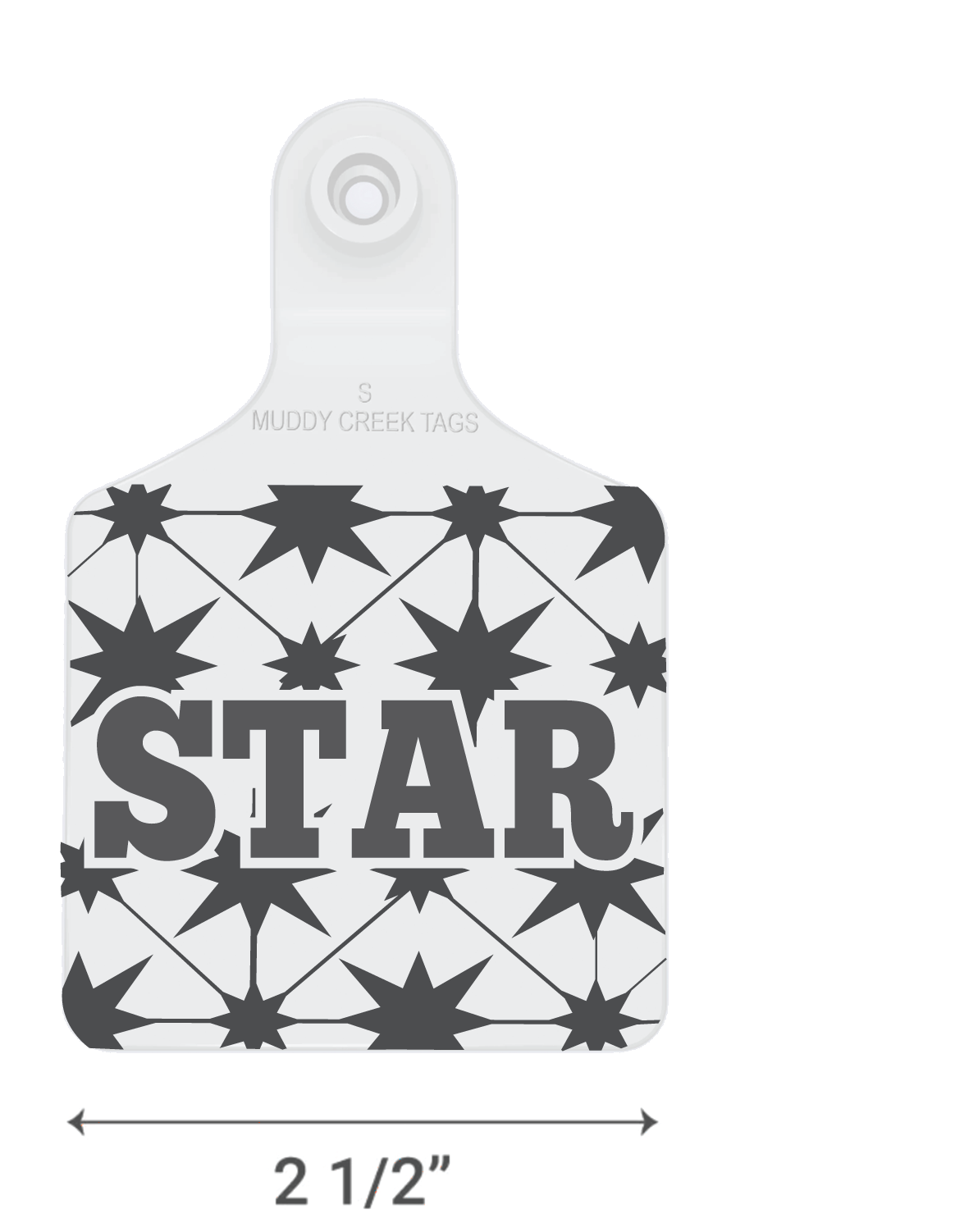 White tag with black star pattern and 'STAR' text on a white background